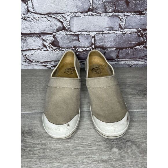 Dansko Volley Vegan Tan Beige Khaki Canvas Non Slip Clogs Women Sz 39EU/8.5M US - Picture 4 of 16